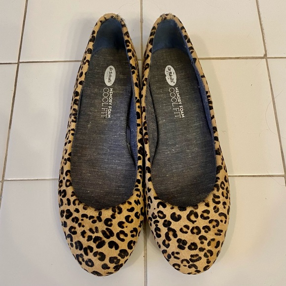 Dr. Scholl’s Leopard Print Memory Foam Cool Fit “Giorgie” Slip On Ballet Flats - Picture 2 of 4